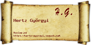 Hertz Györgyi névjegykártya